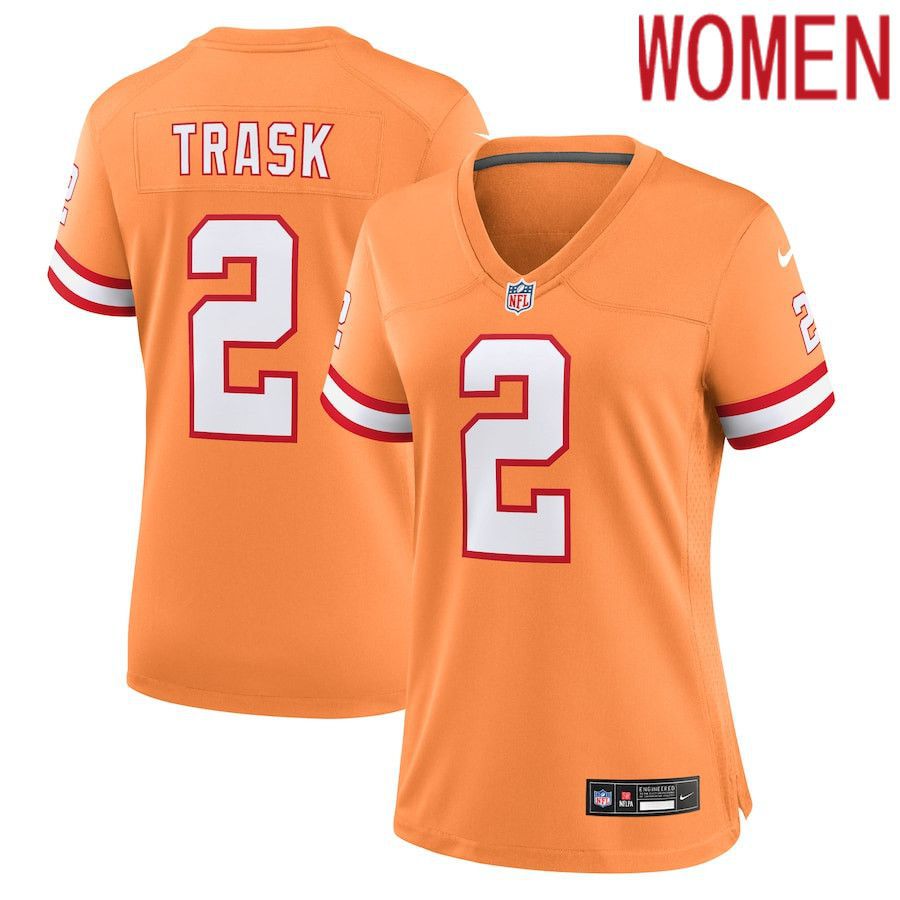 Women Tampa Bay Buccaneers 2 Kyle Trask Nike Orange Throwback Game NFL Jersey